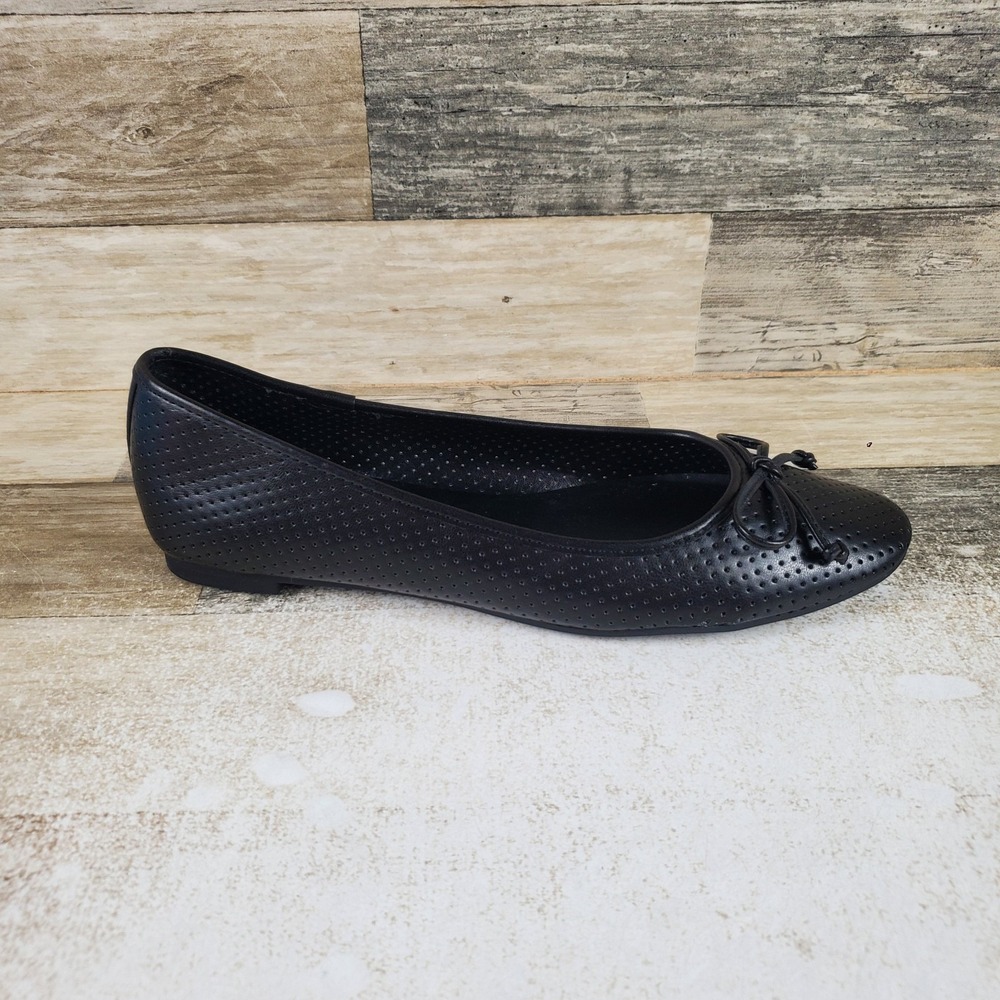 Bandolino Paprika Womens Ballet Shoes Sz 10 M Black Slip On Almond Toe Leather